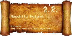 Naschitz Roland névjegykártya